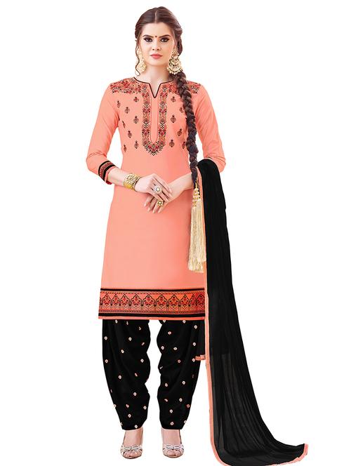 embroidered patiyala suits unstitched suit - 17393125 - Standard Image - 1