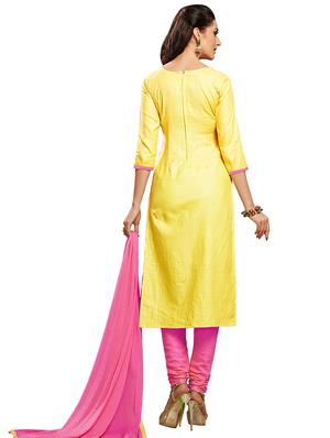 embroidered churidaar unstitched suit - 17393203 - Standard Image - 2