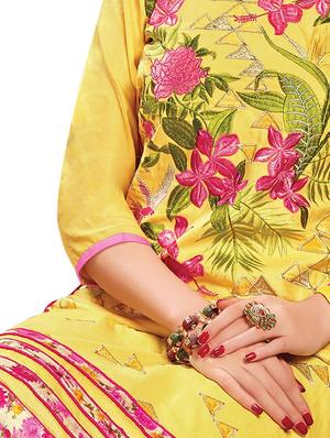 embroidered churidaar unstitched suit - 17393203 - Standard Image - 3