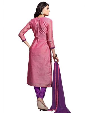 embroidered churidaar unstitched suit - 17393263 - Standard Image - 3