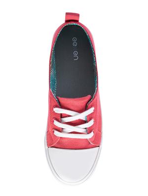 pink canvas laceup casual shoes - 17393787 - Standard Image - 4