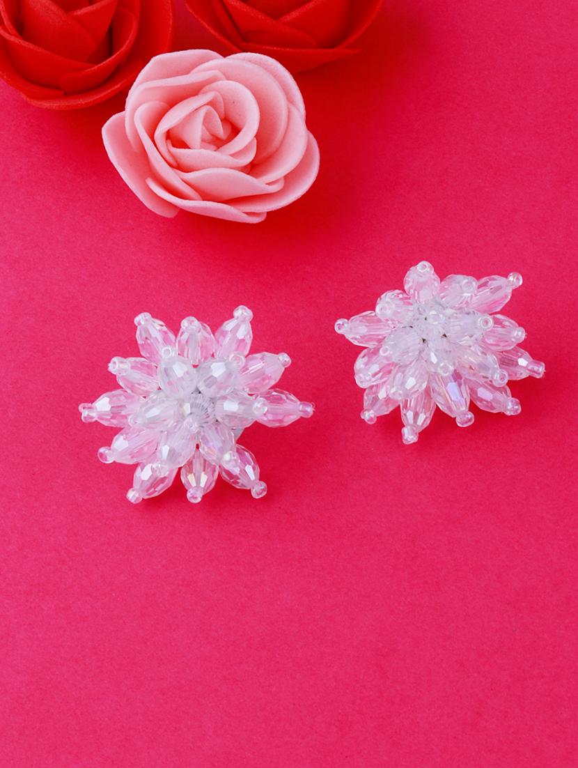 white metal studs earring - 17393841 - Zoom Image - 2