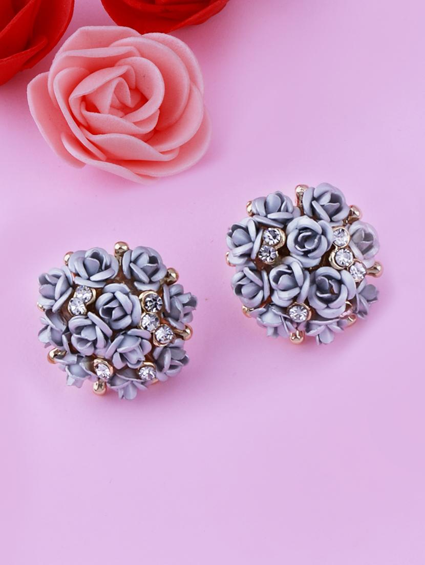 grey metal studs earring - 17393861 - Zoom Image - 2