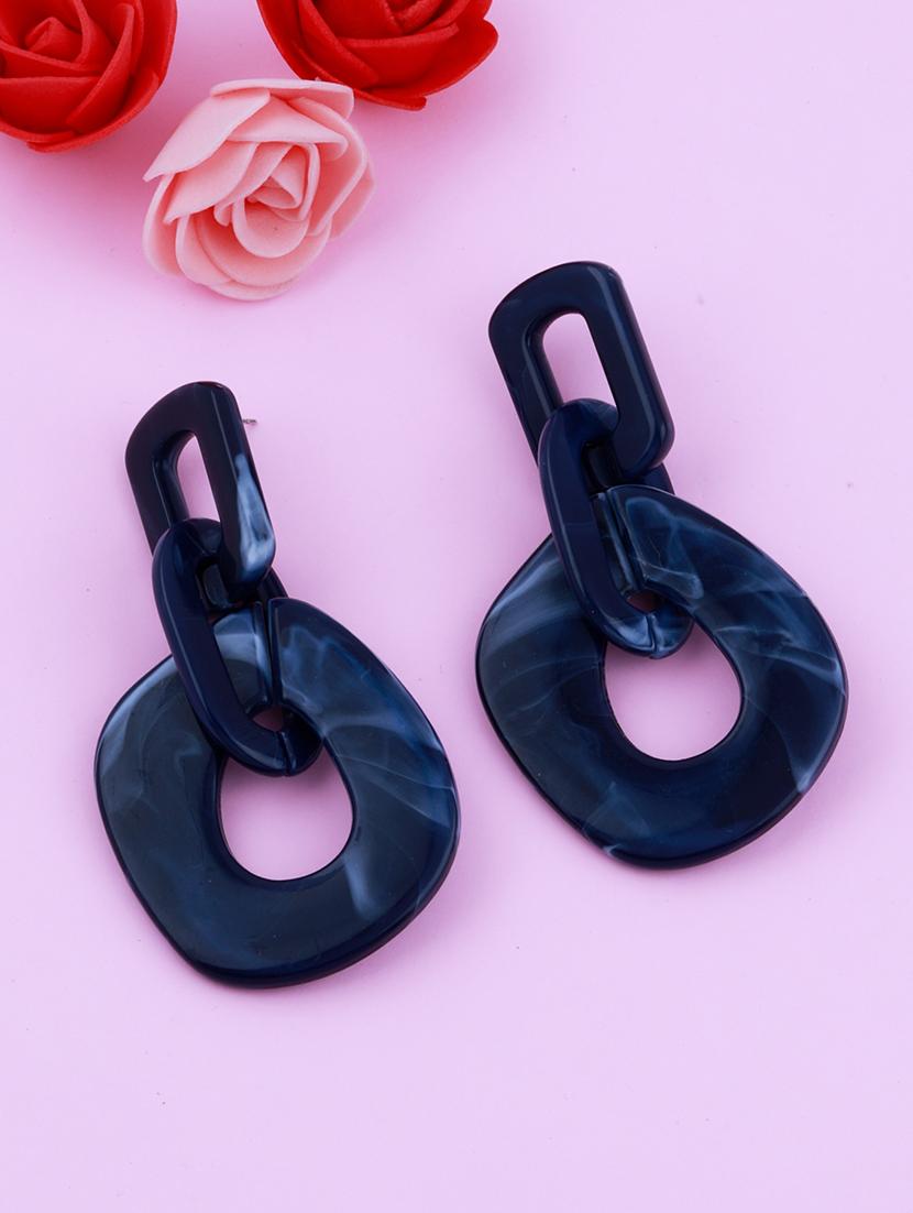 blue metal drop earring - 17393866 - Zoom Image - 2
