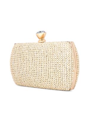 white shimmer box clutch - 17393924 - Standard Image - 5
