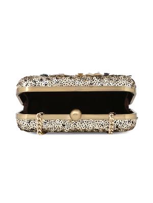 gold shimmer box clutch - 17393925 - Standard Image - 3
