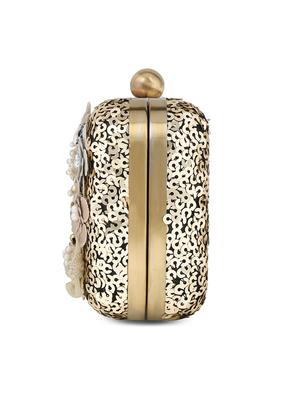 gold shimmer box clutch - 17393925 - Standard Image - 8