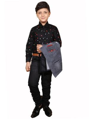 grey cotton full length sets twin sets - 17394006 - Standard Image - 4