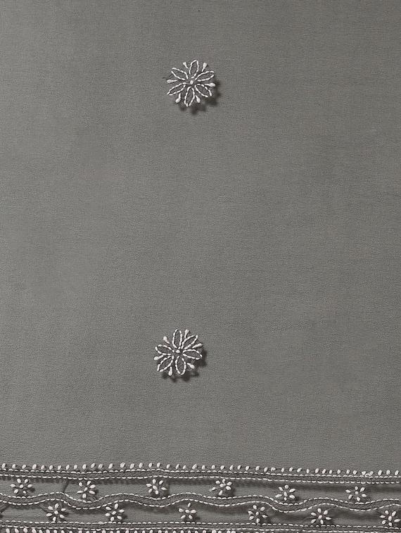 paisley chikankari saree with blouse - 17394038 - Zoom Image - 5
