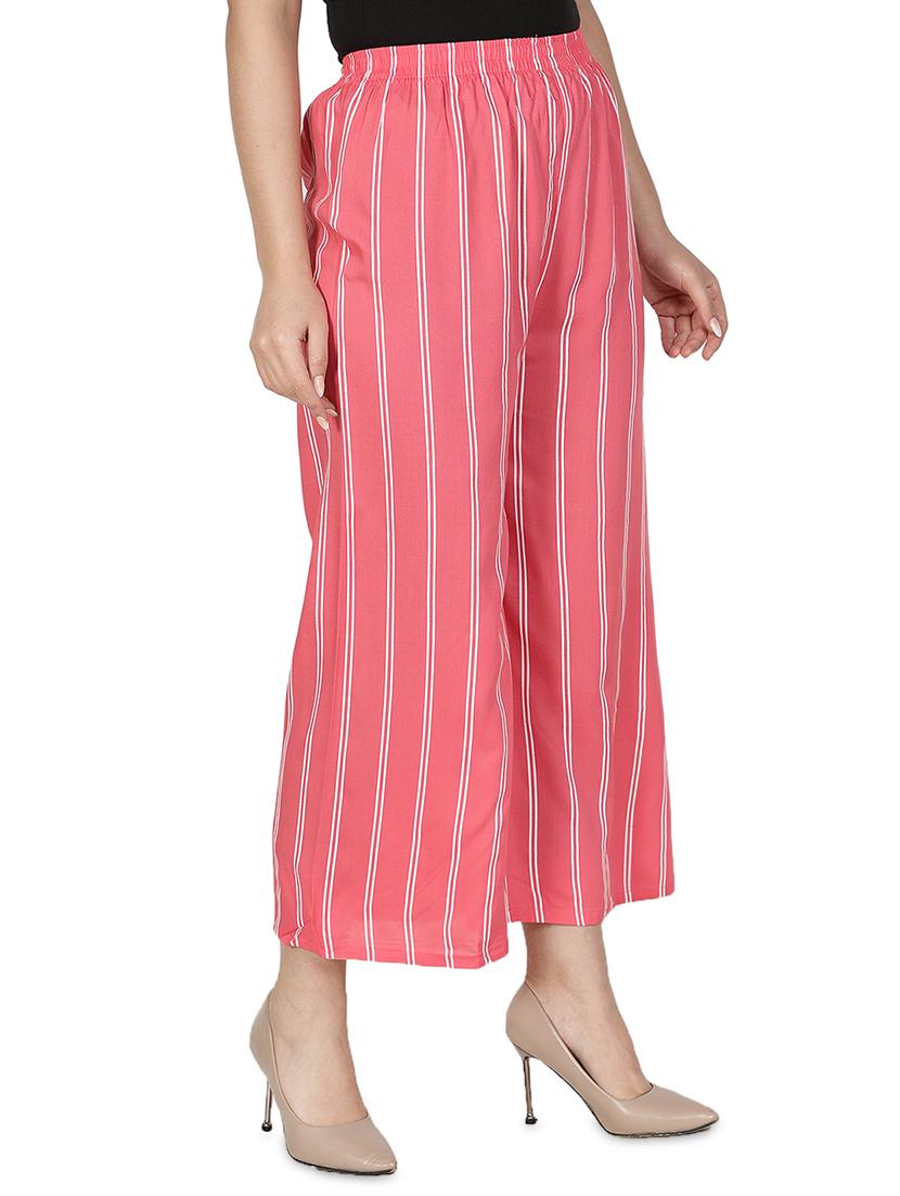 high rise striped palazzo - 17394045 - Zoom Image - 2