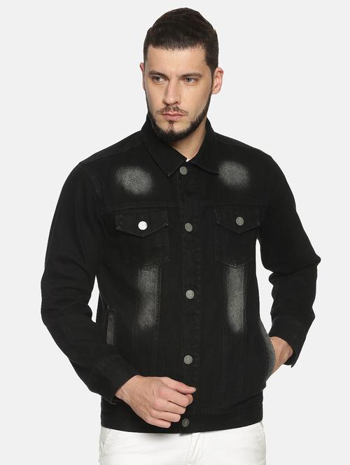 black washed denim jacket - 17394244 - Standard Image - 1