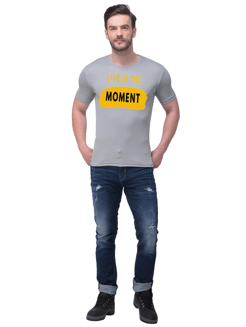 grey chest print t-shirt - 17394320 - Zoom Image - 3