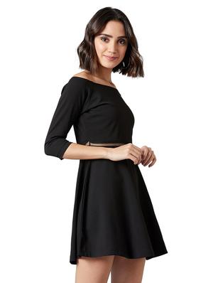 net detail off shoulder dress - 17394463 - Standard Image - 3