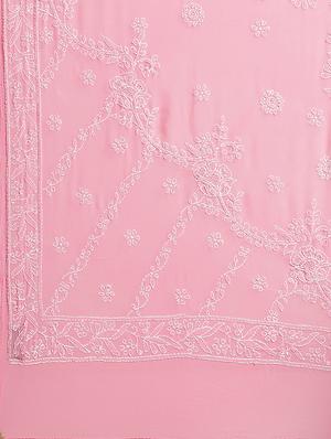 solid chikankari saree with blouse - 17395657 - Standard Image - 6