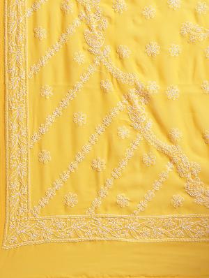 solid chikankari saree with blouse - 17395658 - Standard Image - 6