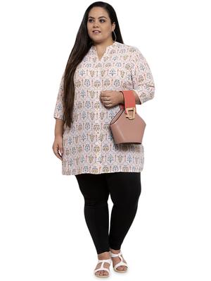 mandarin neck floral tunic - 17395714 - Standard Image - 4