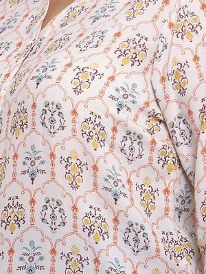 mandarin neck floral tunic - 17395714 - Standard Image - 5