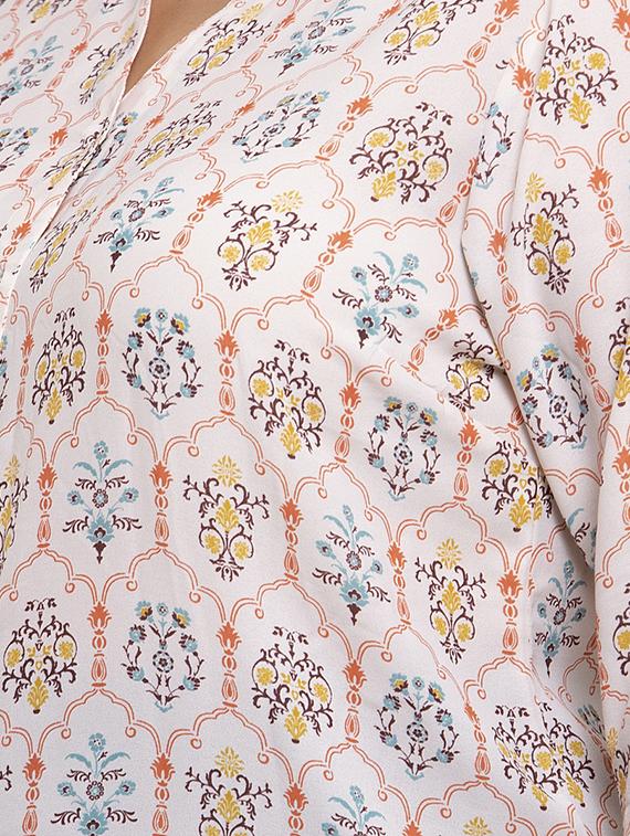 mandarin neck floral tunic - 17395714 - Zoom Image - 5