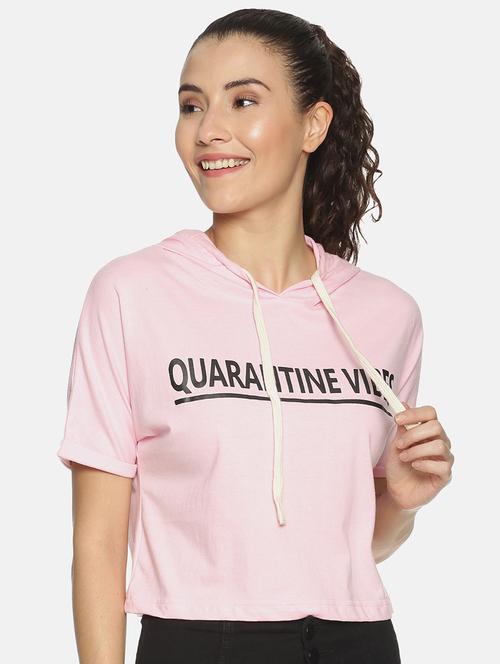 hooded neck graphic tee - 17395762 - Standard Image - 1
