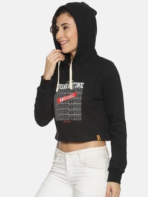 hooded neck crop sweatshirt - 17395947 - Standard Image - 2