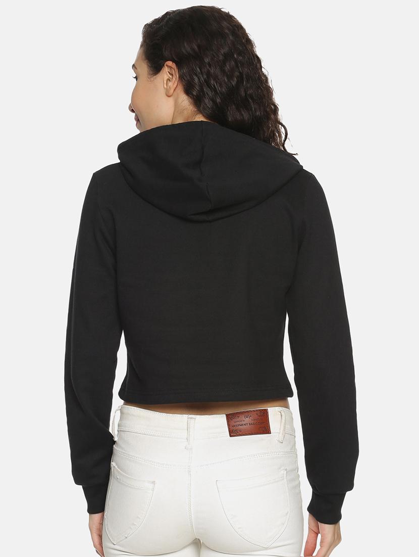 hooded neck crop sweatshirt - 17395947 - Zoom Image - 3