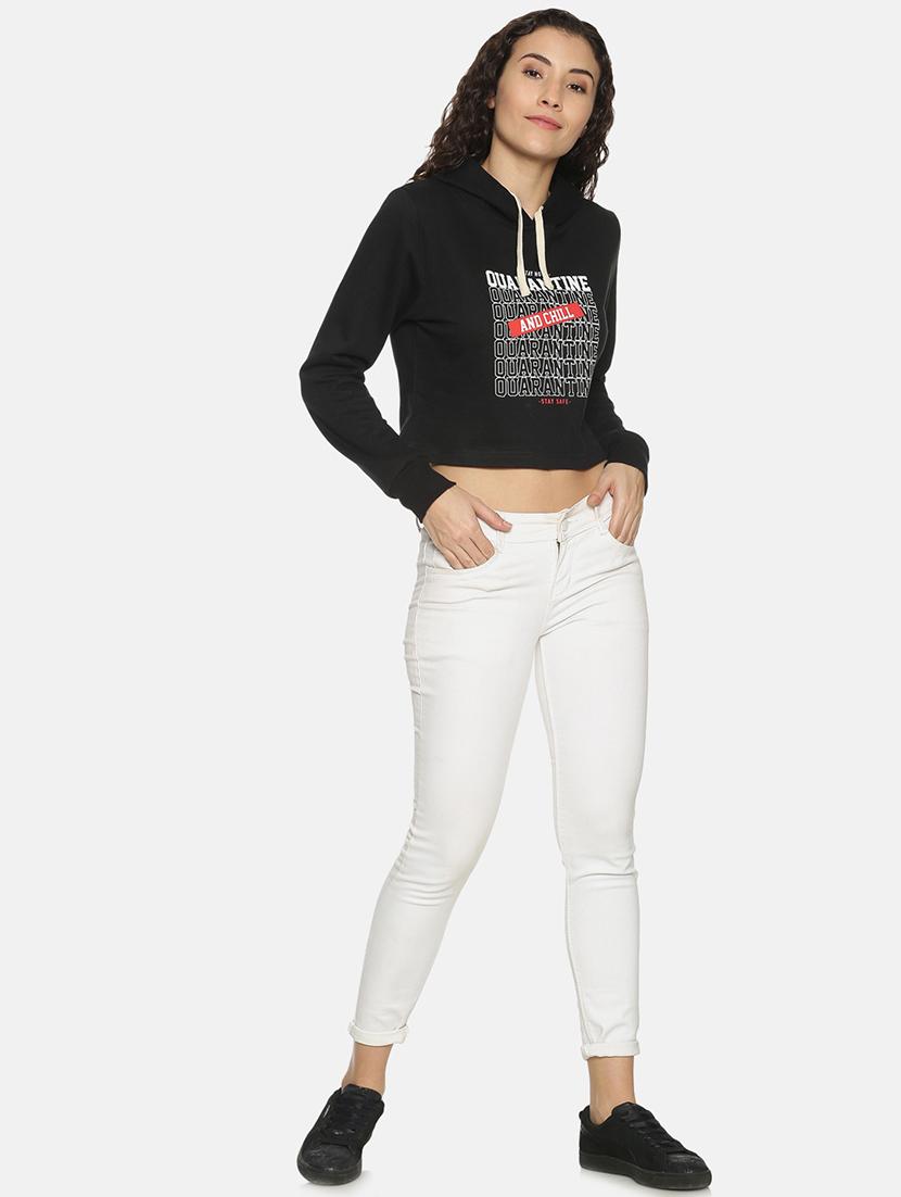 hooded neck crop sweatshirt - 17395947 - Zoom Image - 4