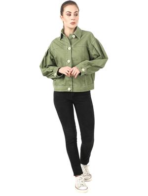 baggy sleeves denim jacket - 17395974 - Standard Image - 4