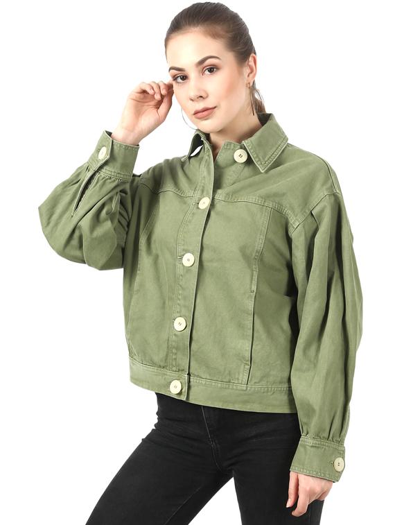 baggy sleeves denim jacket - 17395974 - Zoom Image - 2