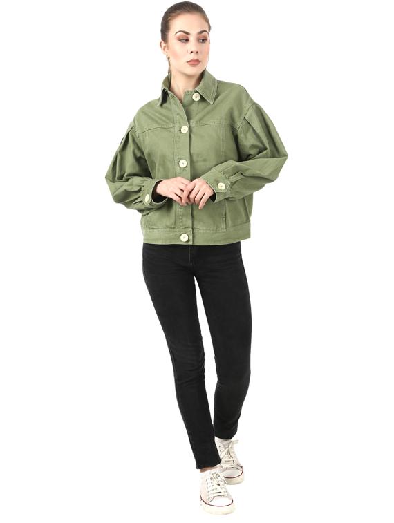 baggy sleeves denim jacket - 17395974 - Zoom Image - 4