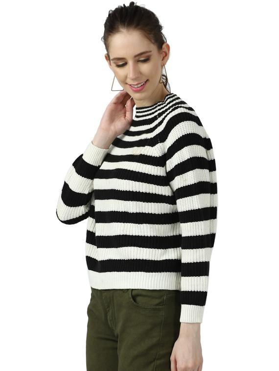 crew neck striped pullover - 17396032 - Zoom Image - 2