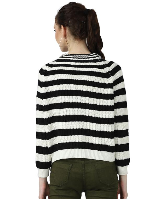 crew neck striped pullover - 17396032 - Zoom Image - 3