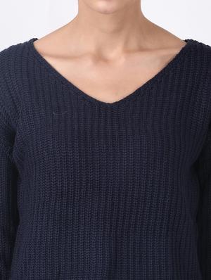 v-neck solid pullover - 17396058 - Standard Image - 5