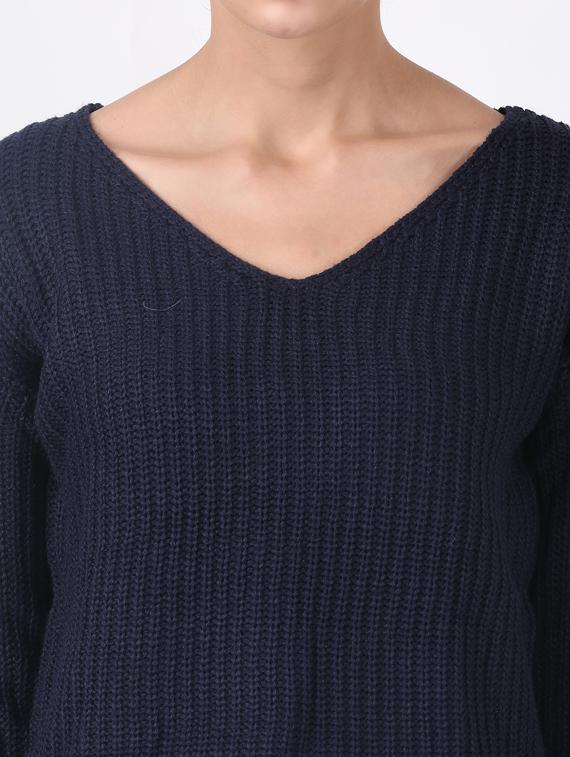 v-neck solid pullover - 17396058 - Zoom Image - 5