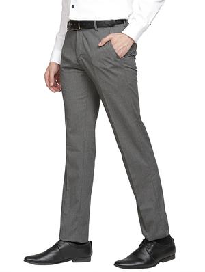 grey textured flat front formal trouser - 17396073 - Standard Image - 2