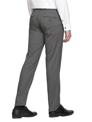 grey textured flat front formal trouser - 17396073 - Standard Image - 3