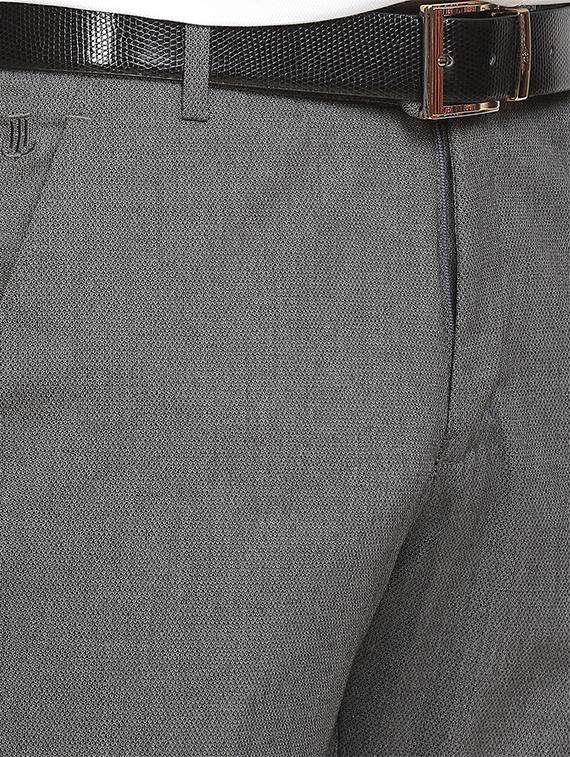 grey textured flat front formal trouser - 17396073 - Zoom Image - 5