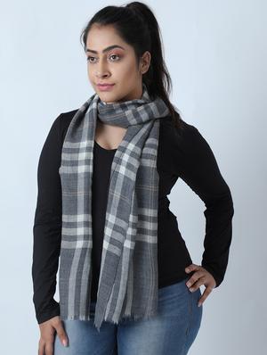 grey colored wool stole - 17396089 - Standard Image - 2