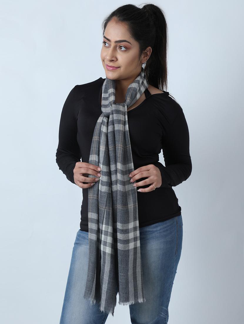 grey colored wool stole - 17396089 - Zoom Image - 1
