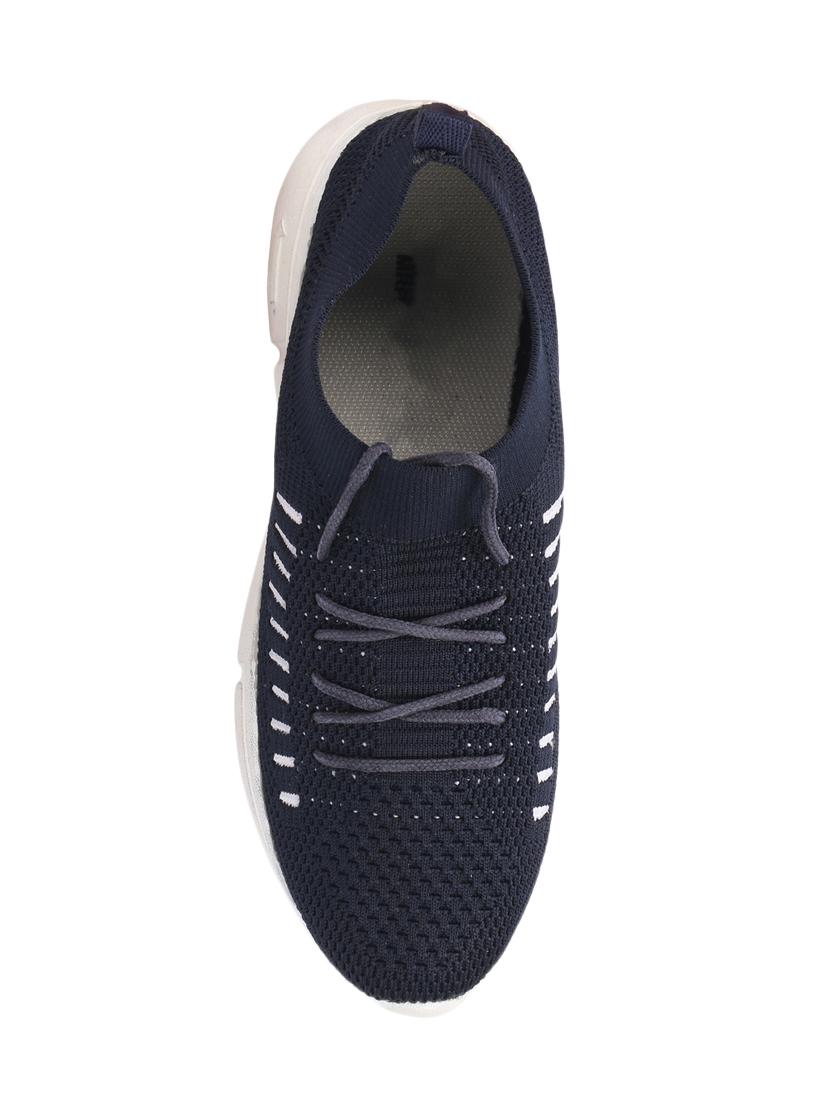 navy synthetic slip on casual shoes - 17396390 - Zoom Image - 4