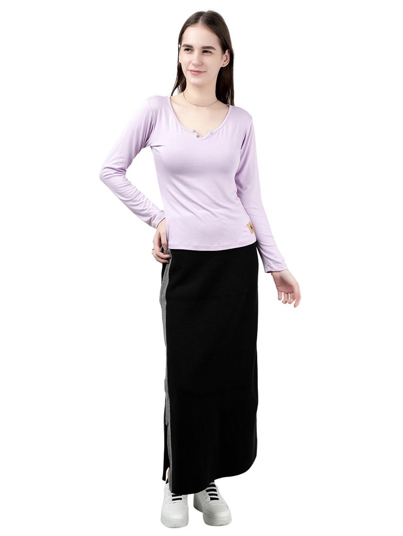 side taped maxi skirt - 17396475 - Zoom Image - 4