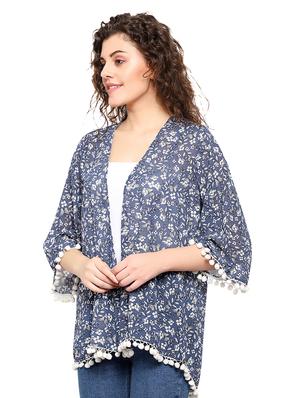 pom pom lace floral shrug - 17396544 - Standard Image - 2