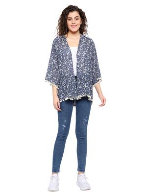 pom pom lace floral shrug - 17396544 - Standard Image - 4