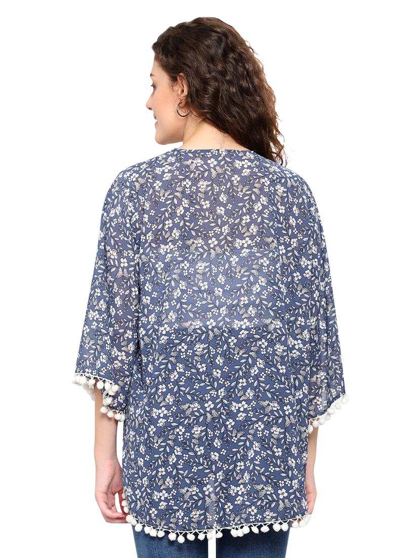 pom pom lace floral shrug - 17396544 - Zoom Image - 3