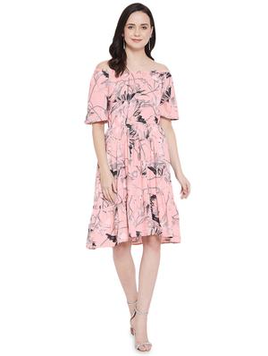 off shoulder floral flared dress - 17396549 - Standard Image - 4