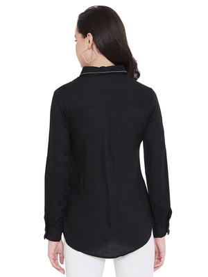 embroidered detail curved hem shirt - 17396555 - Standard Image - 3