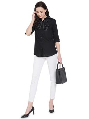 embroidered detail curved hem shirt - 17396555 - Standard Image - 4