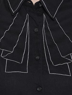 embroidered detail curved hem shirt - 17396555 - Standard Image - 5