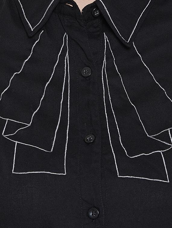 embroidered detail curved hem shirt - 17396555 - Zoom Image - 5