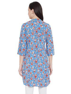 mandarin neck floral tunic - 17396559 - Standard Image - 3