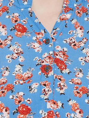 mandarin neck floral tunic - 17396559 - Standard Image - 5